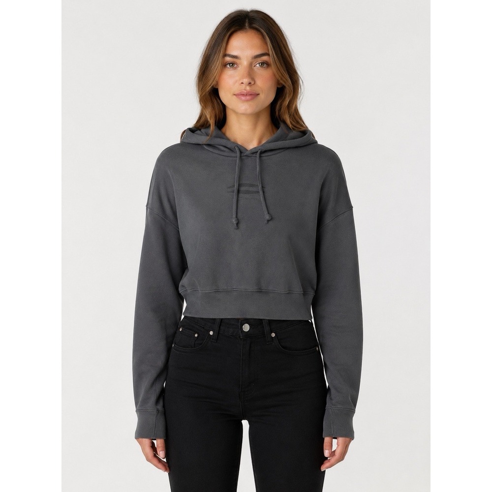 Harley Davidson Bar & Shield Cropped Hoodie XL Storm Gray NWT Biker
